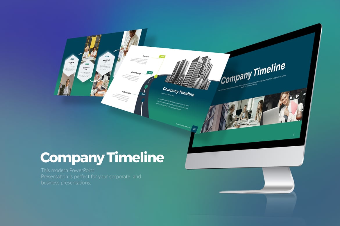 Template Presentasi Timeline Perusahaan yang Menarik dan Profesional
