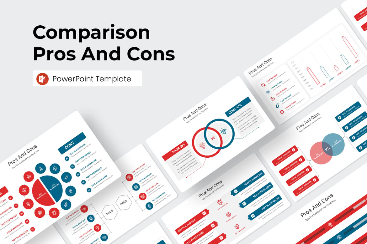 Template PowerPoint Perbandingan - Kelebihan dan Kekurangan yang Menarik
