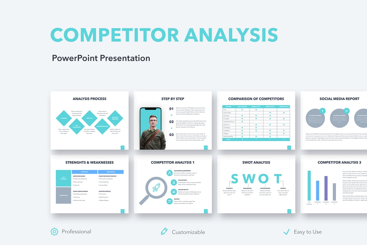 Template PowerPoint Analisis Kompetitor yang Profesional dan Menarik