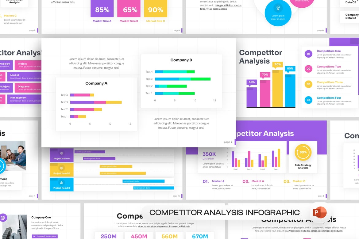 Template PowerPoint Analisis Pesaing yang Menarik dan Modern