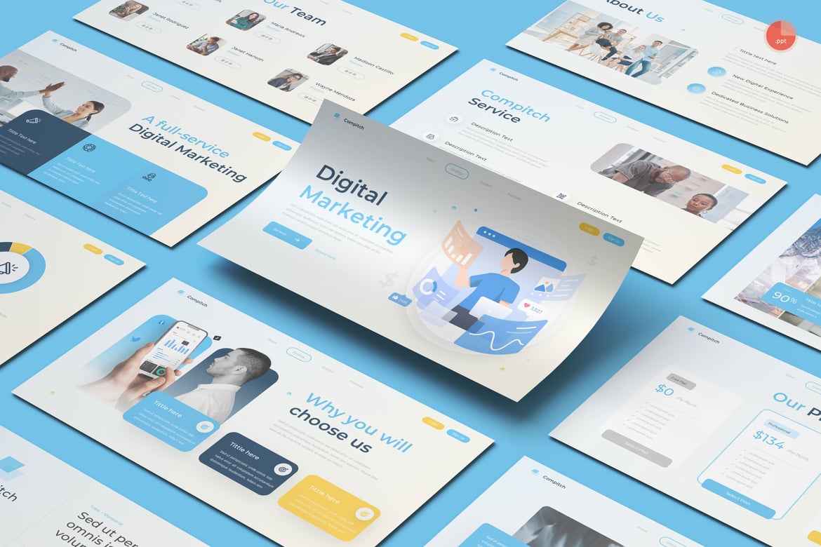 Compitch - Template PowerPoint Pemasaran yang Menarik