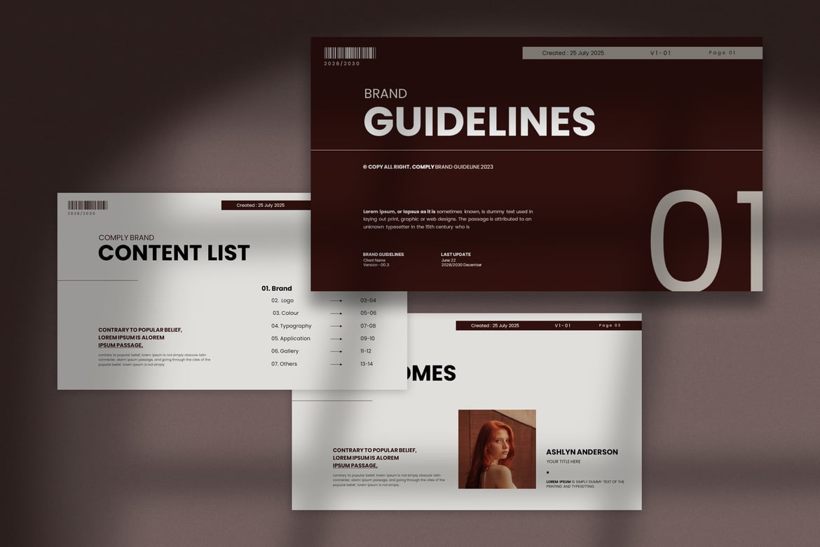 Comply - Template PowerPoint Panduan Merek Minimalis