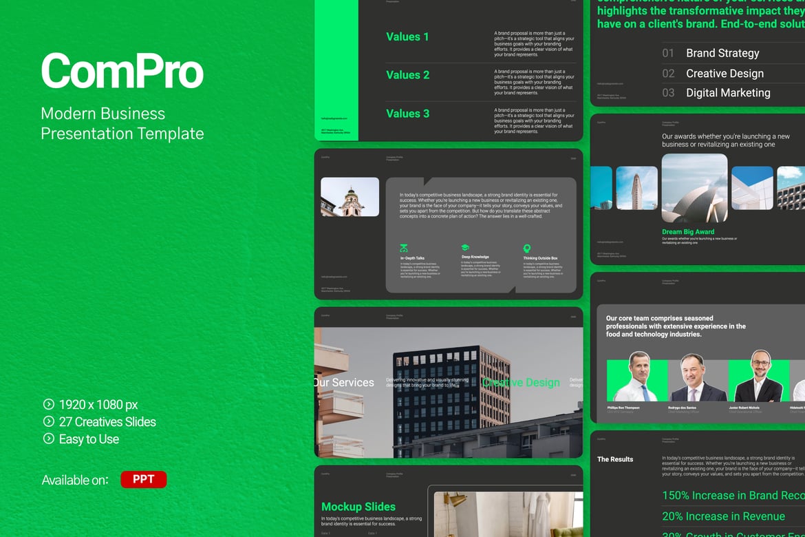 Template PowerPoint Bisnis Modern ComPro