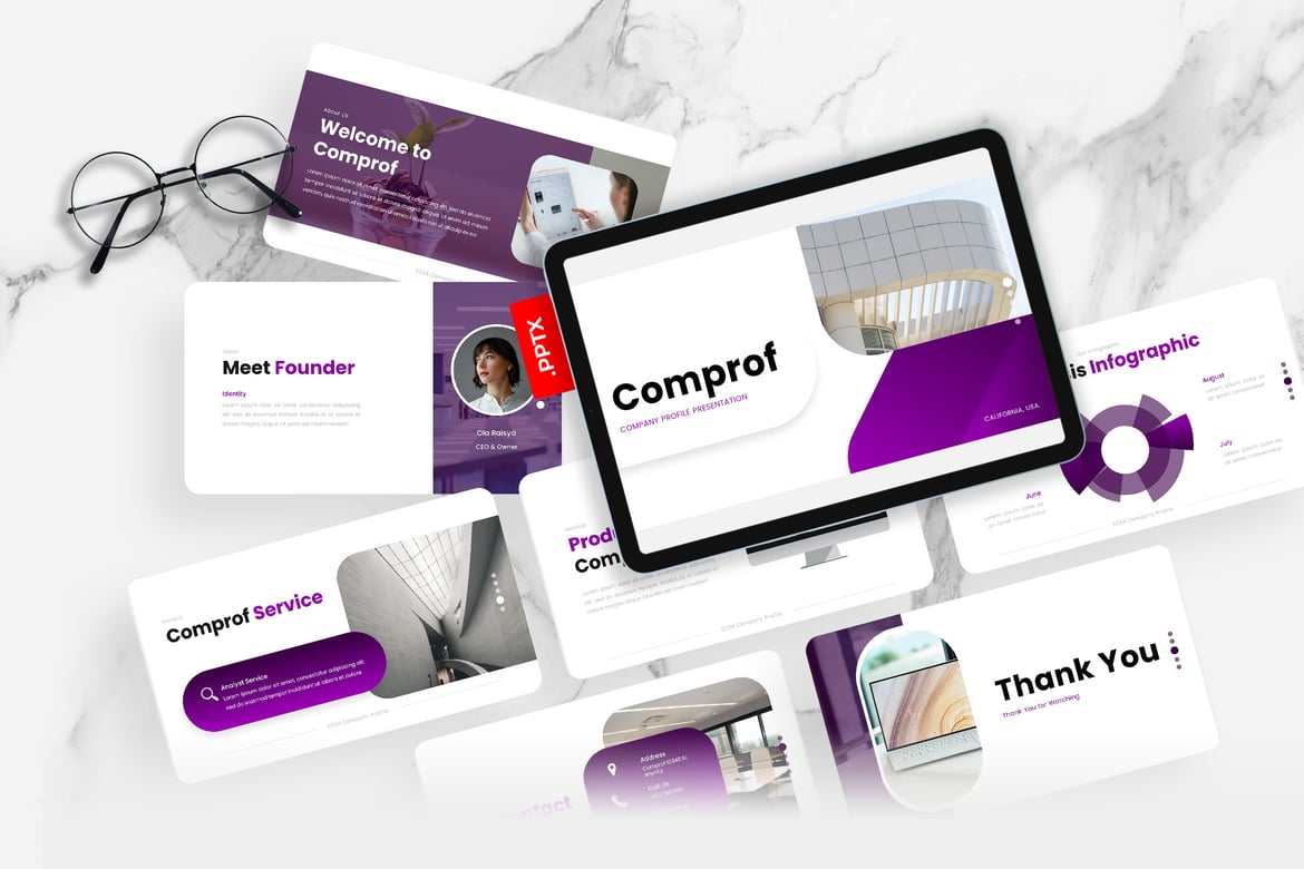 Template PowerPoint Profil Perusahaan Comprof yang Menarik dan Profesional