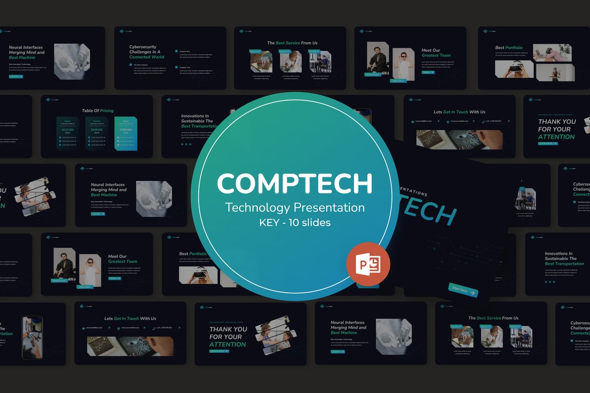 Comptech - Template Powerpoint Teknologi yang Menarik