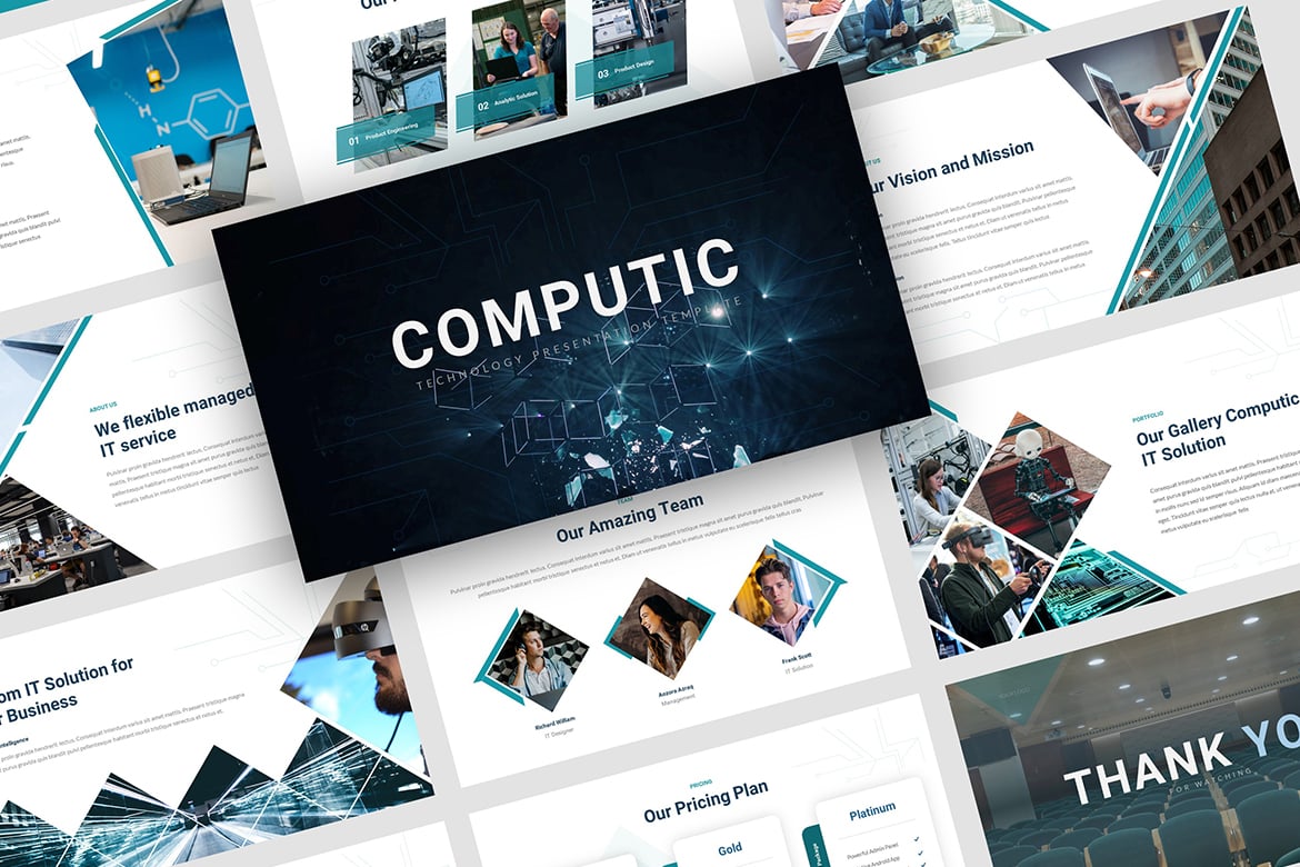 Template Presentasi Teknologi Computic - PowerPoint Modern dan Profesional