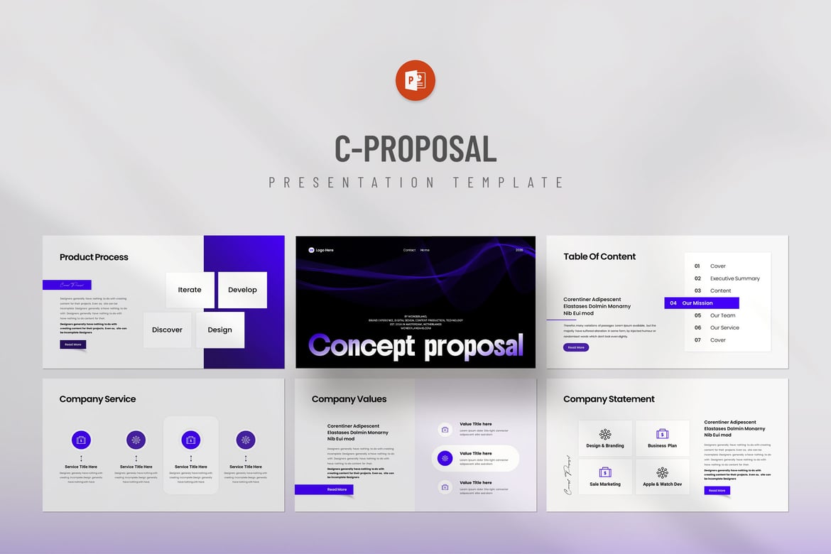 Template Presentasi Proposal Konsep yang Menarik