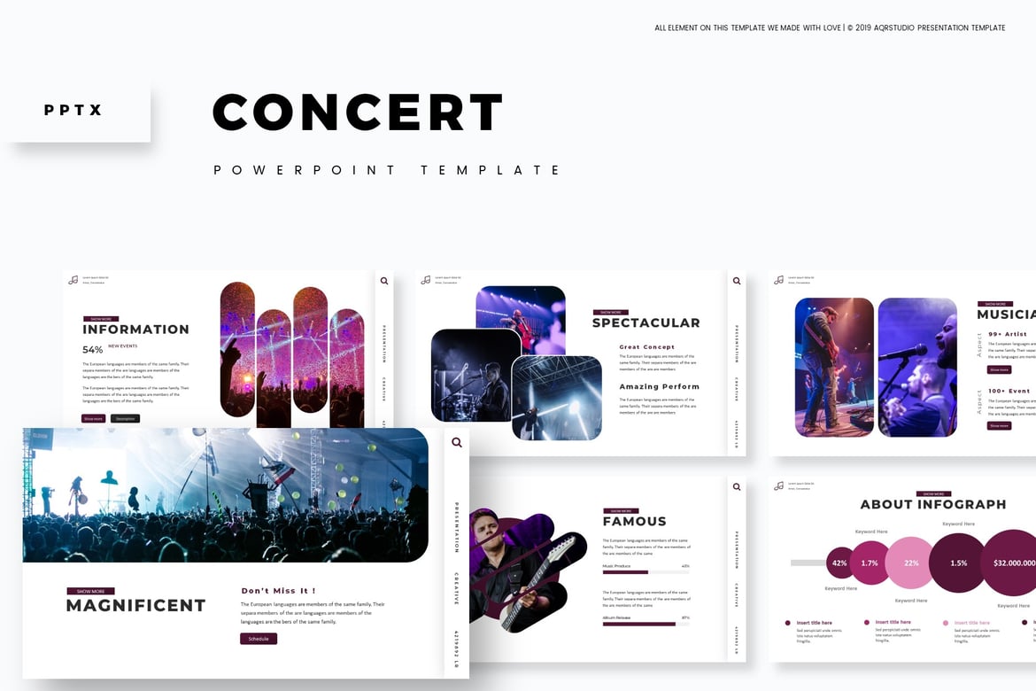 Template PowerPoint Konser Menarik untuk Presentasi Anda