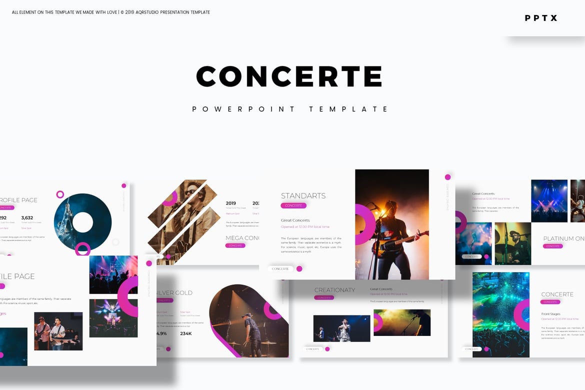 Template PowerPoint Concerte - Solusi Presentasi Multiguna