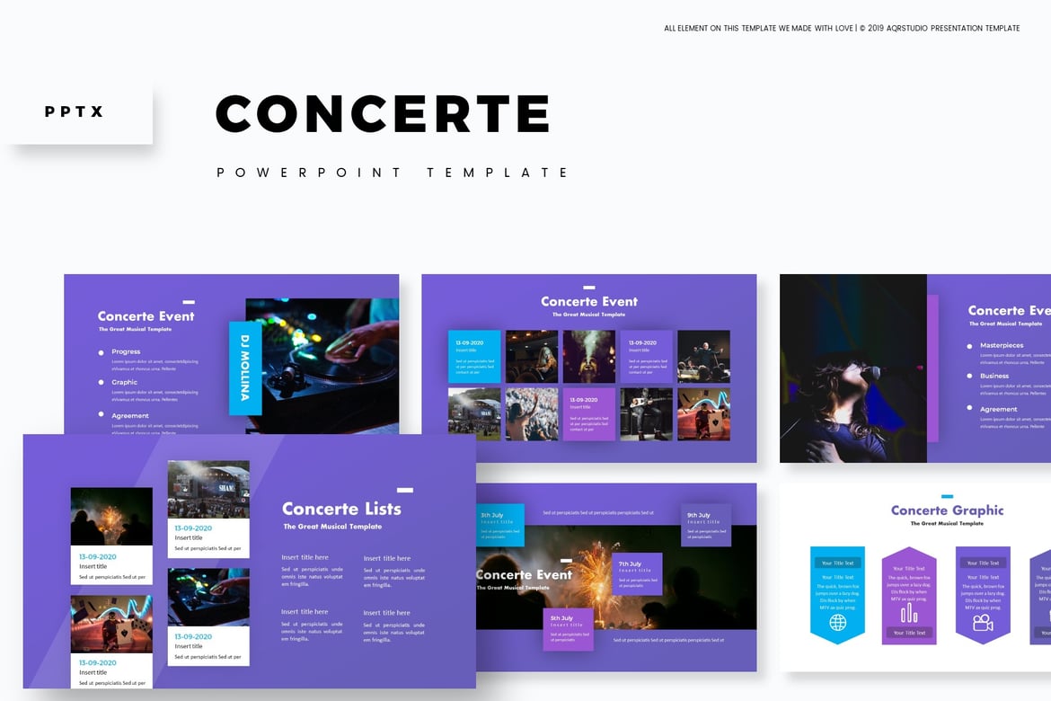 Template Presentasi PowerPoint Concerte - Solusi Kreatif untuk Segala Kebutuhan