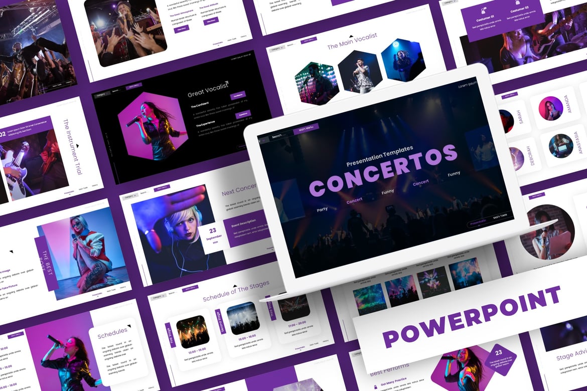 Template PowerPoint Concertos - Solusi Presentasi Kreatif Anda