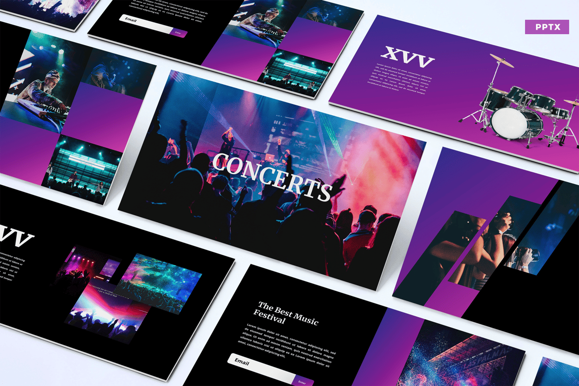 Template Presentasi Konser - PowerPoint Modern dan Profesional