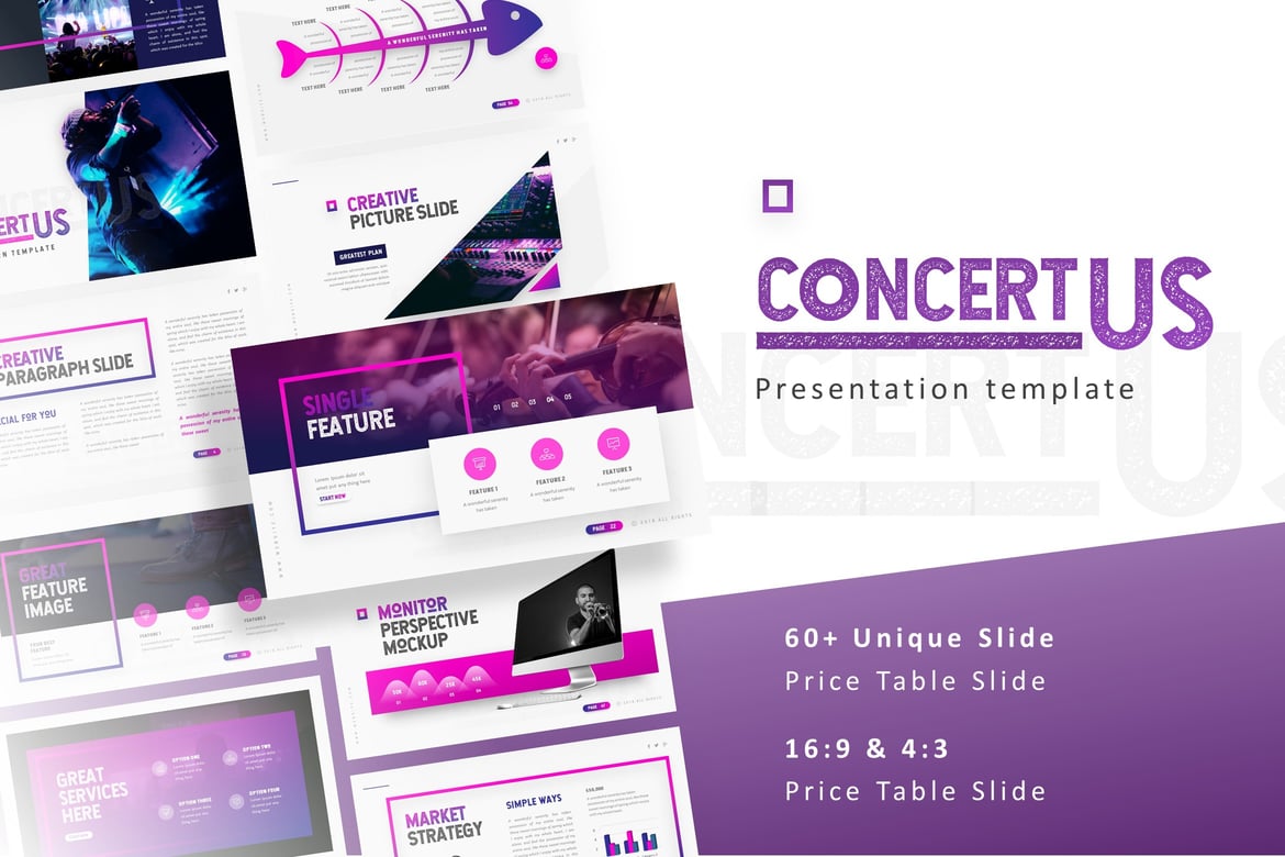 Template Powerpoint Konser - ConcertUs yang Menarik dan Modern