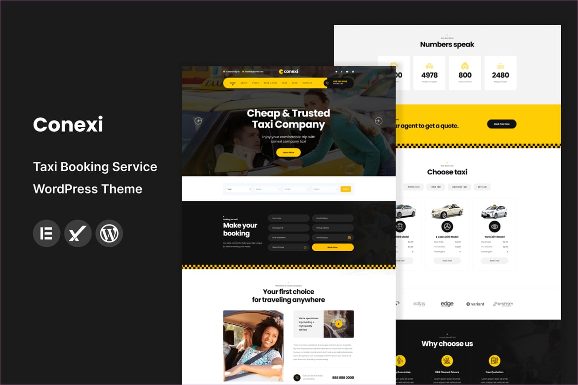 Conexi - Tema WordPress Modern untuk Layanan Pemesanan Taksi