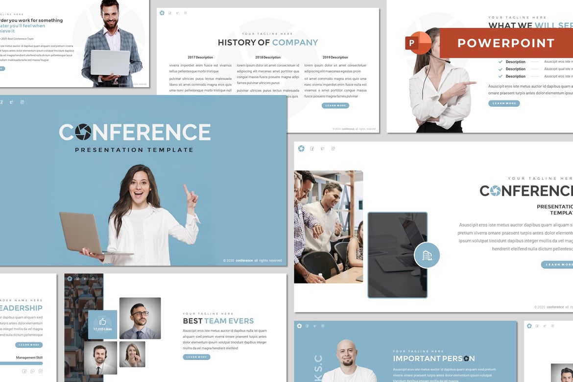 Template Presentasi PowerPoint Konferensi yang Modern dan Profesional