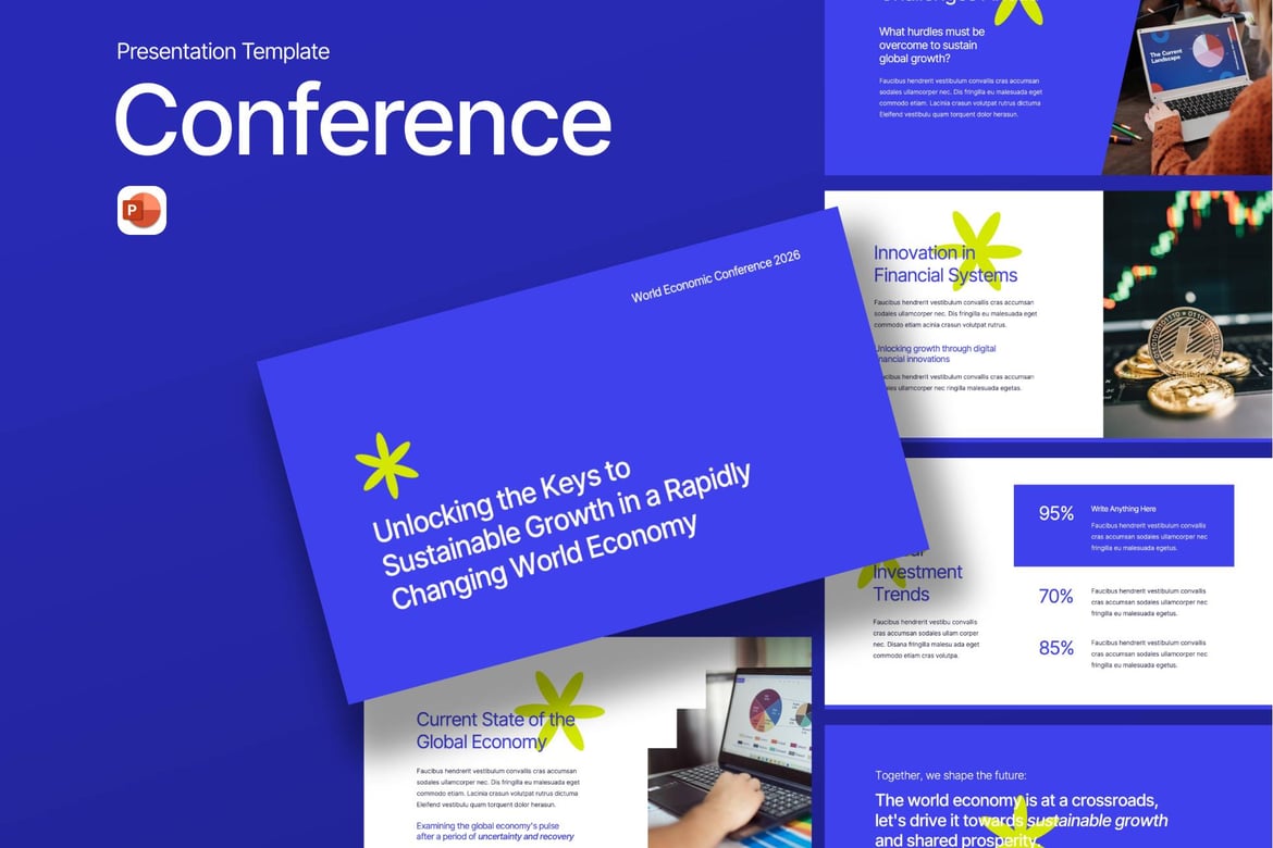 Template Presentasi Ekonomi yang Mengesankan untuk Konferensi