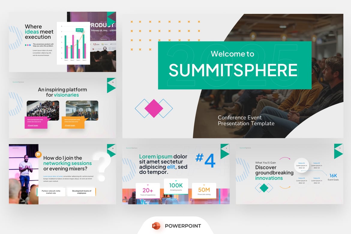 Template Presentasi PowerPoint Konferensi Modern