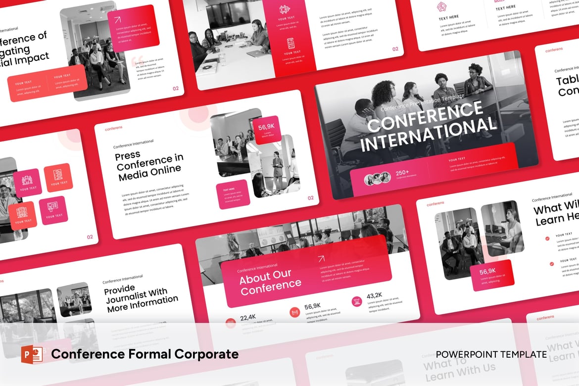 Template Powerpoint Konferensi Formal untuk Presentasi Korporat Profesional