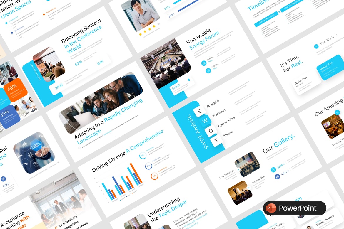 Template PowerPoint Presentasi Konferensi Modern