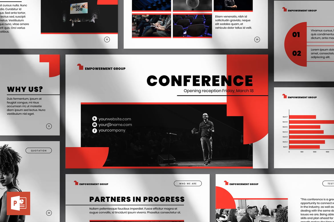Template PowerPoint Presentasi Konferensi yang Modern dan Menarik