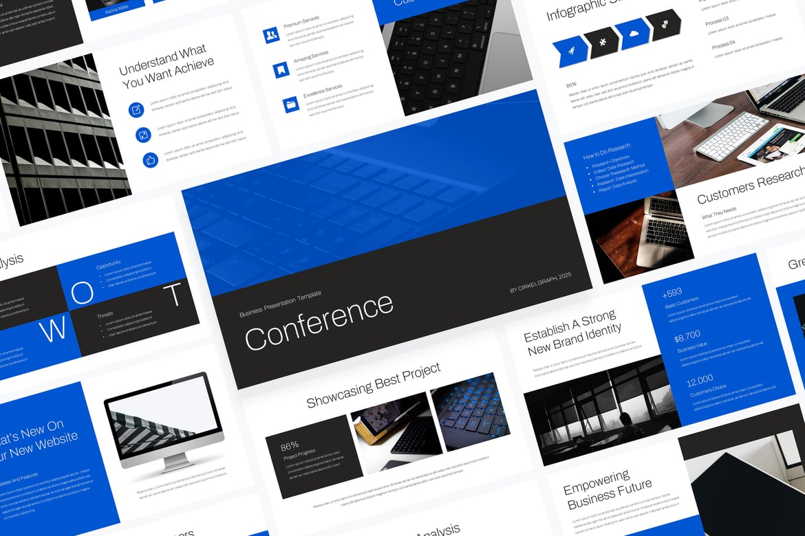 Template PowerPoint Konferensi Modern dan Menarik
