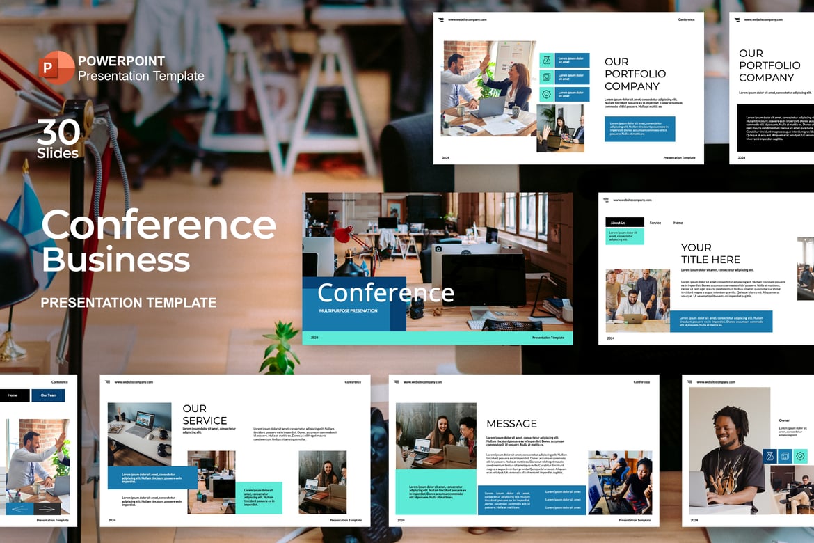 Template Powerpoint Konferensi yang Elegan dan Fleksibel