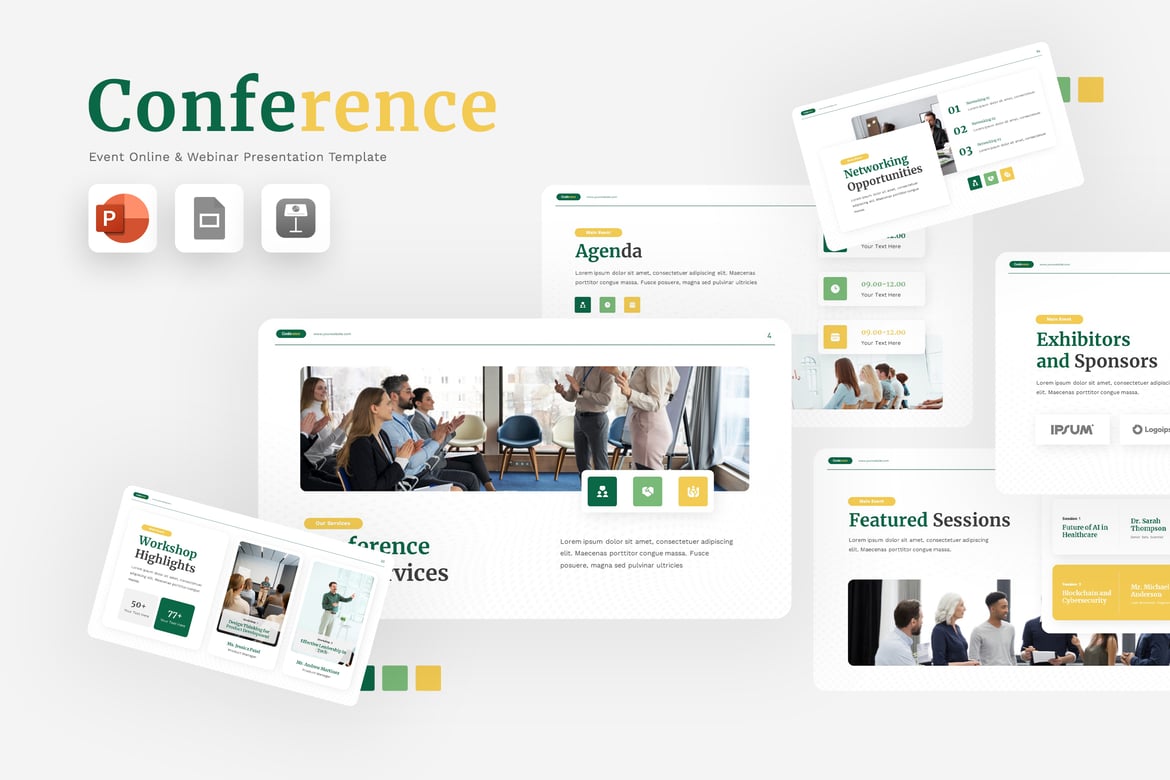 Template Presentasi Powerpoint untuk Konferensi yang Kreatif dan Elegan