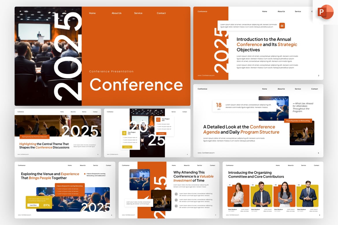 Template PowerPoint Konferensi Modern 2025