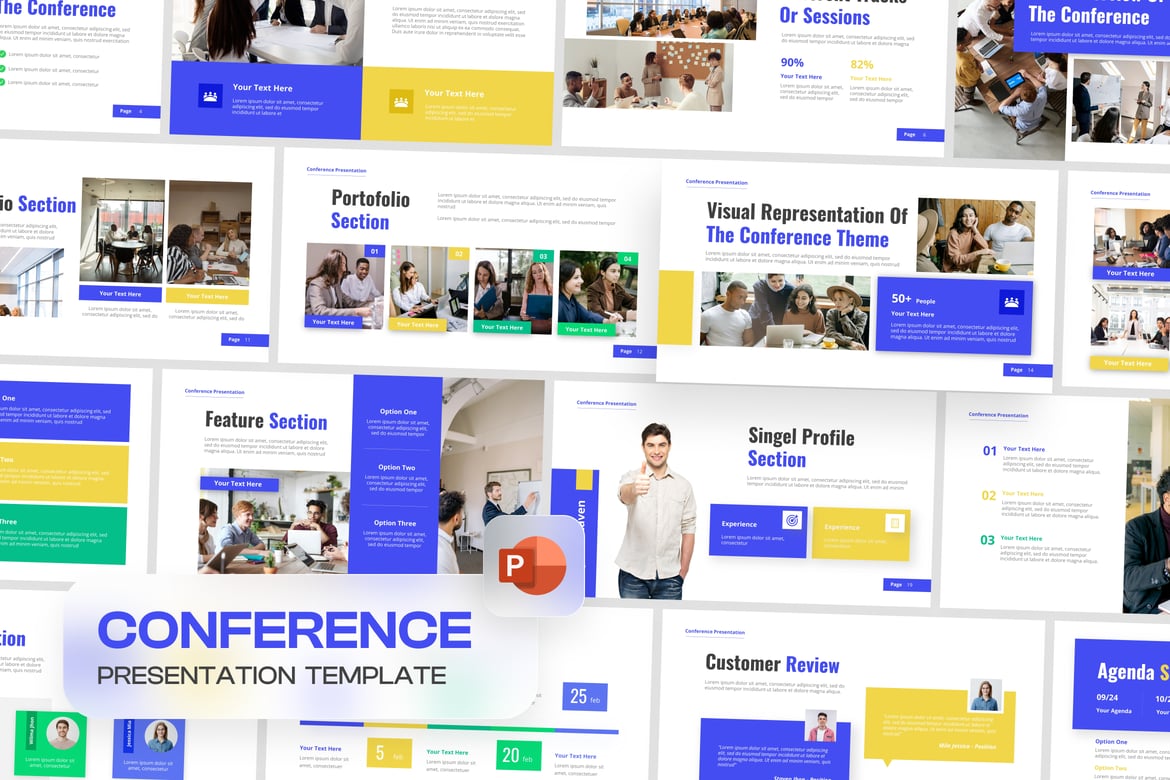 Template PowerPoint Konferensi Modern untuk Presentasi Profesional