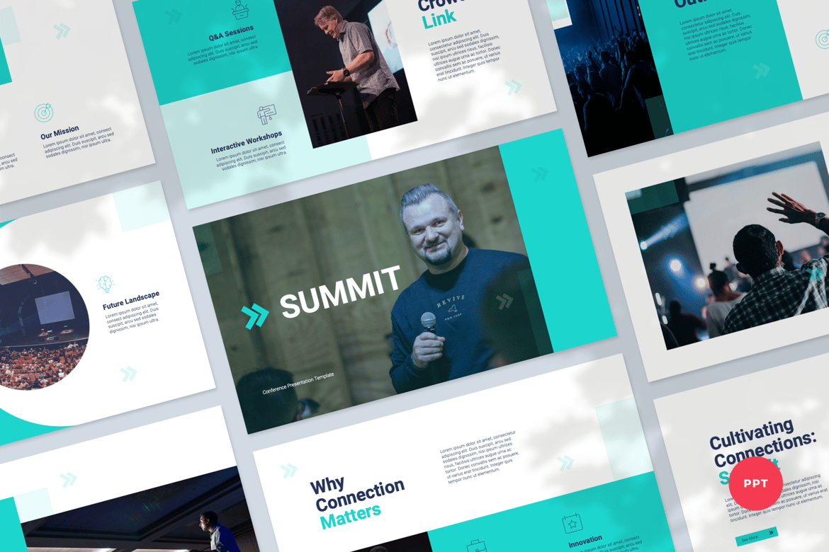 Template Presentasi PowerPoint untuk Konferensi yang Modern dan Profesional