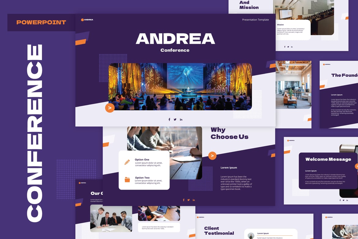 Template Presentasi PowerPoint Konferensi yang Modern dan Profesional
