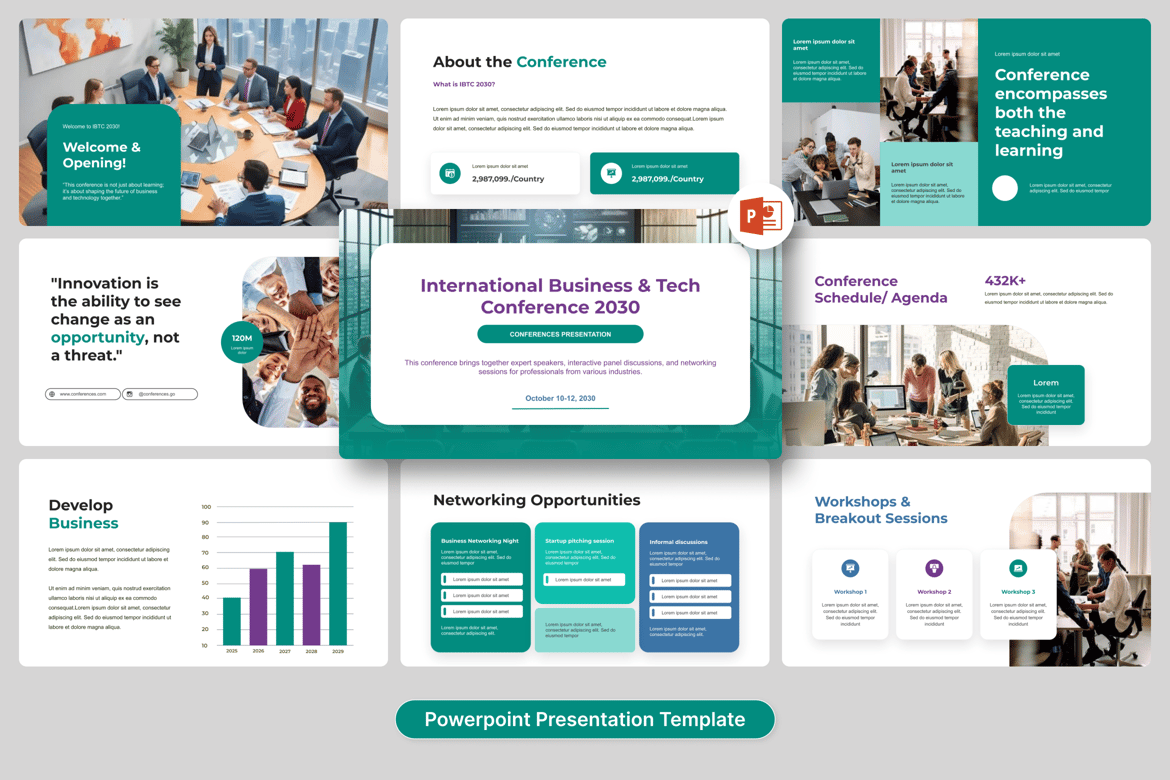 Template PowerPoint Konferensi yang Menarik dan Profesional