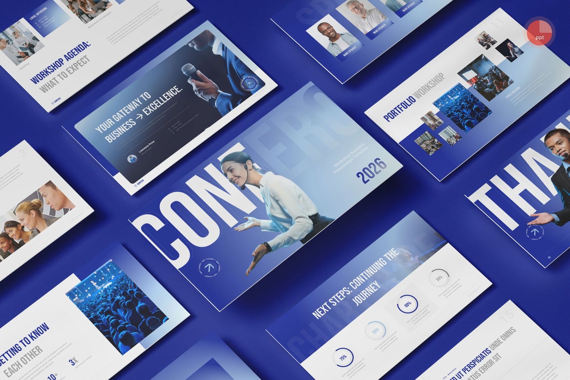 Template Presentasi Bisnis Confero - PowerPoint yang Menarik