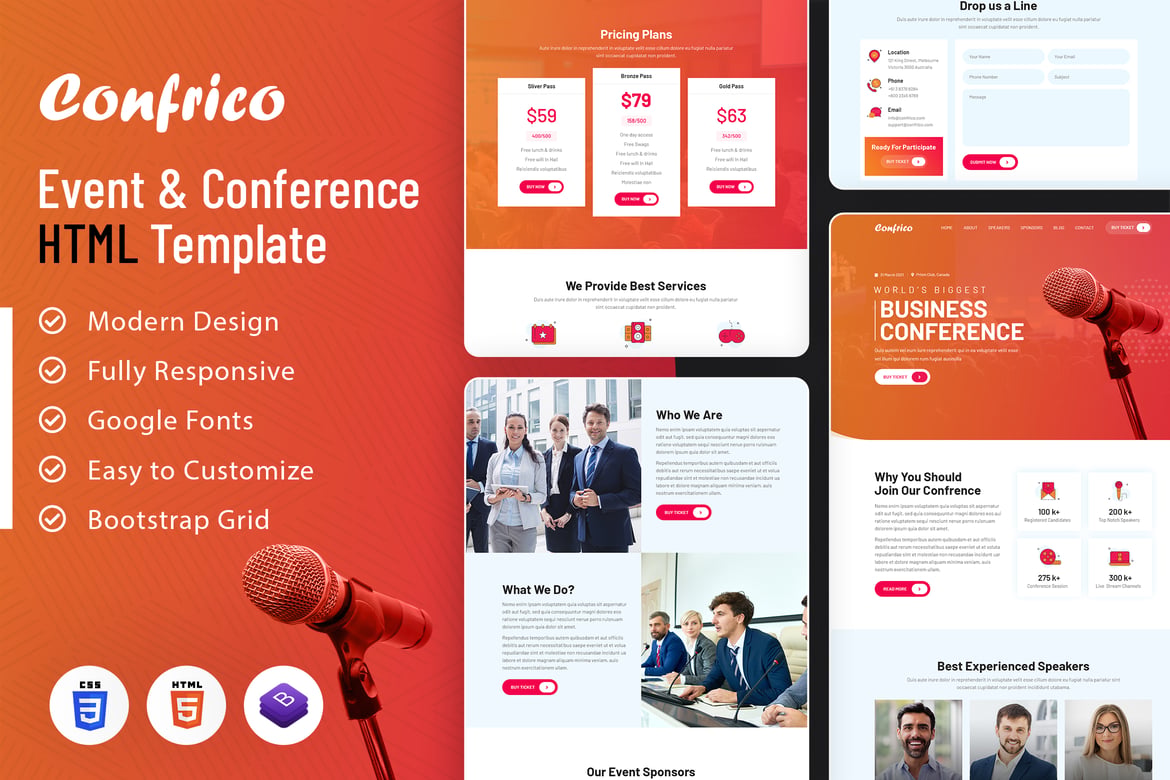 Confrico - Template Website untuk Event & Konferensi