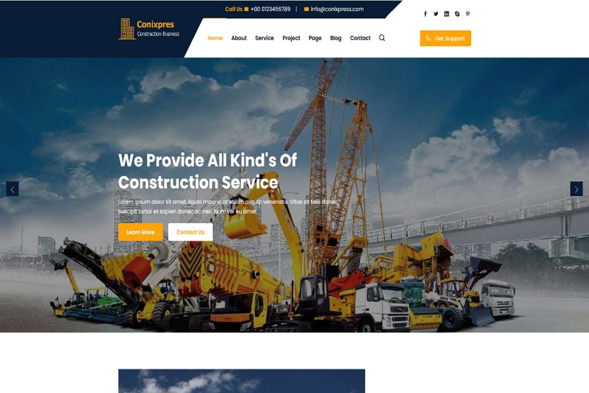 Conixpress - Template Website Bisnis Konstruksi HTML5 Modern