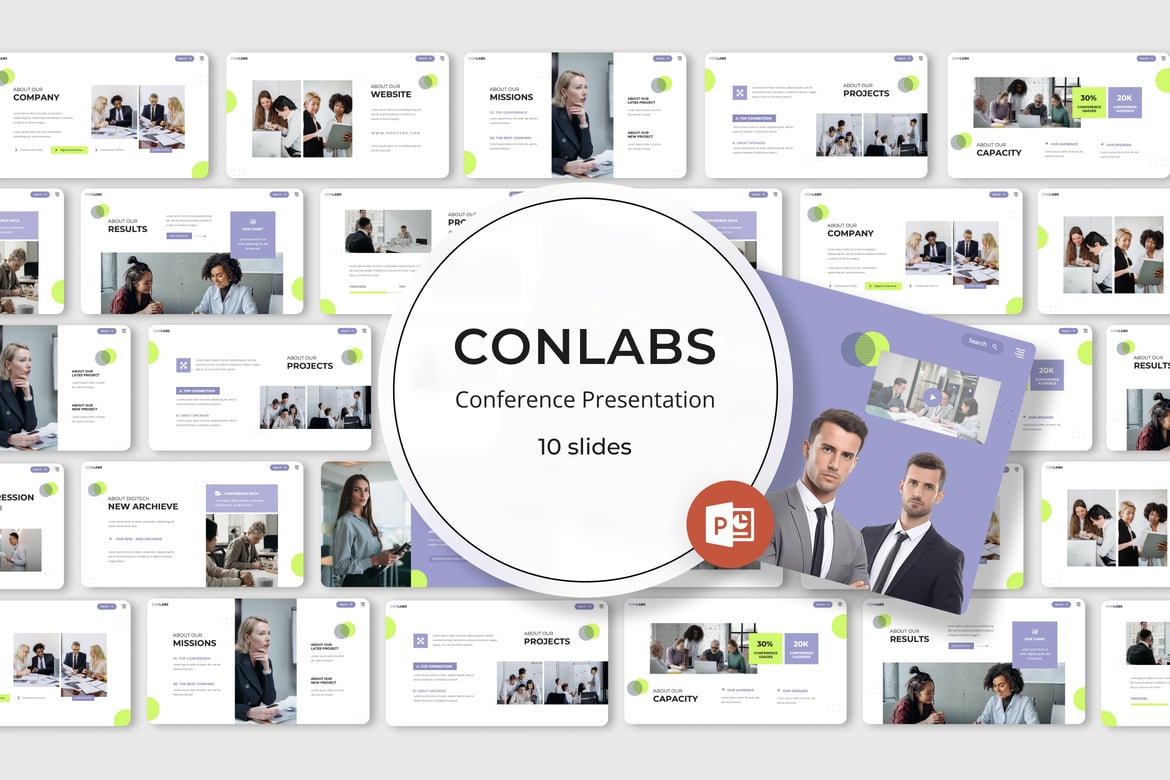 Template Powerpoint Konferensi - Conlabs yang Menawan