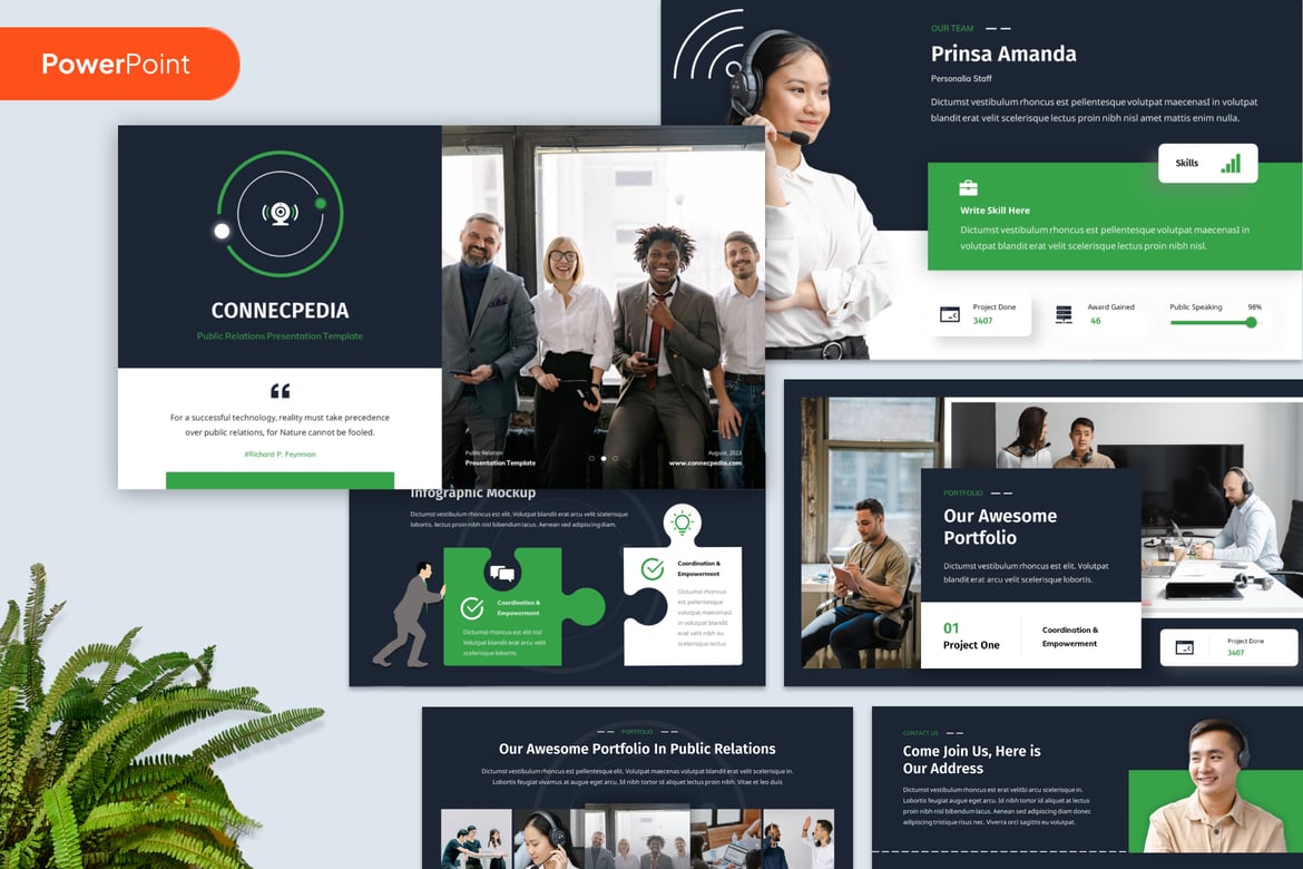 Template Presentasi Hubungan Masyarakat Connecpedia yang Menarik