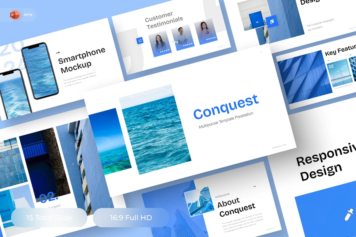 Conquest - Template PowerPoint Serbaguna untuk Presentasi Profesional