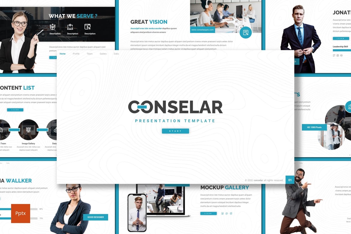 Conselar - Template Powerpoint Bisnis yang Modern dan Kreatif