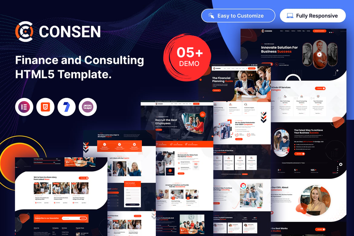 Consen – Template Website Keuangan dan Konsultasi Modern
