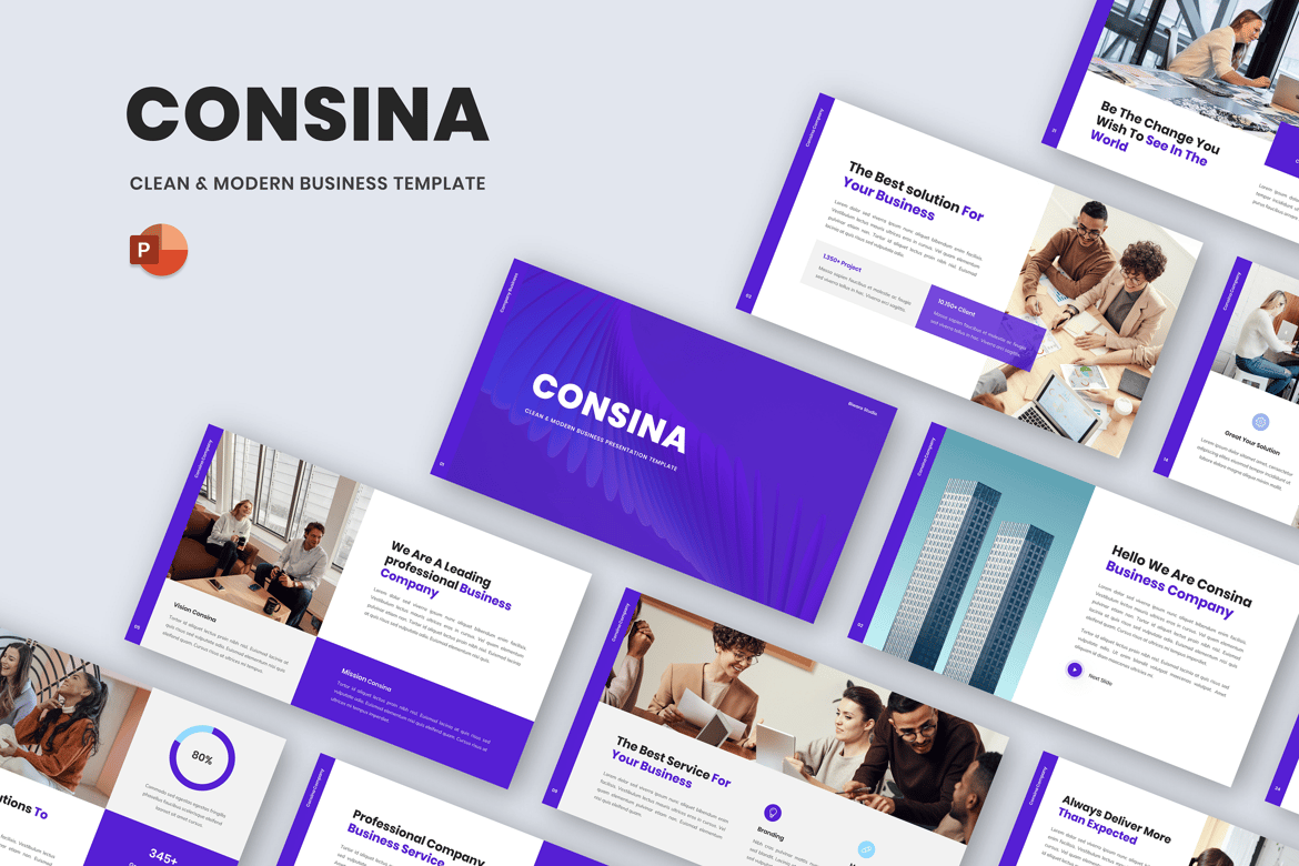 Consina - Template Powerpoint Bisnis Modern dan Menarik