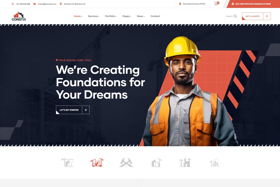 Constix - Tema WordPress Industri dan Konstruksi Terbaik