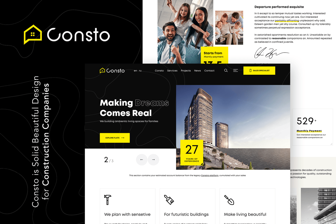 Tema WordPress Consto | Solusi Terbaik untuk Perusahaan Konstruksi Industri