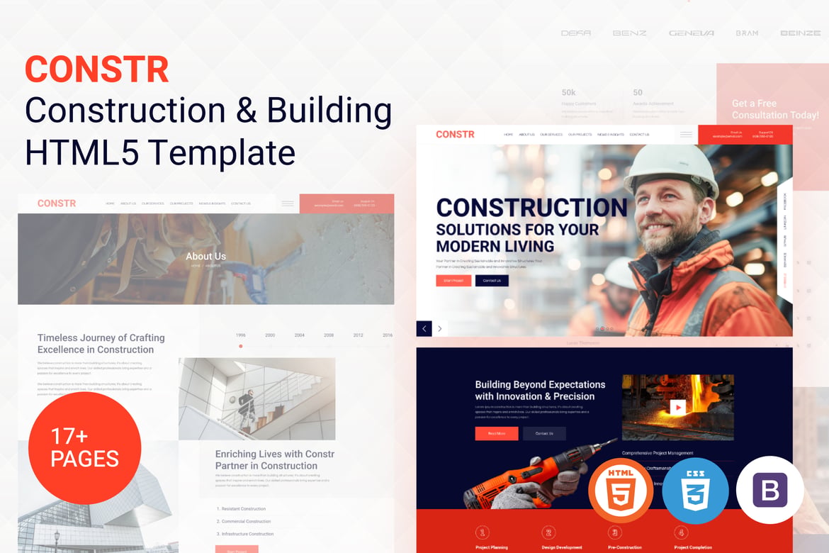 Template Web Konstruksi & Bangunan Modern - Constr
