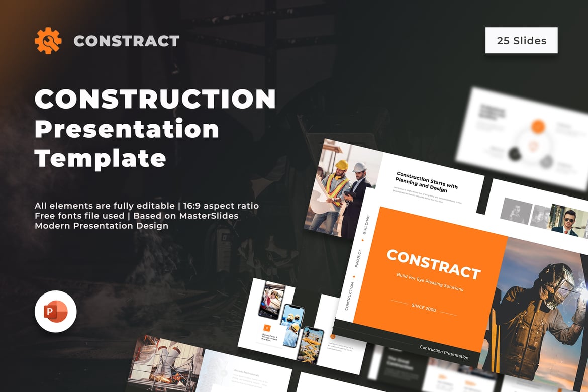 Template Presentasi PowerPoint Konstruksi - Constract