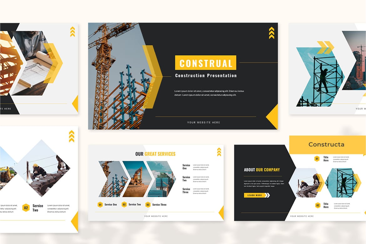 Template PowerPoint Konstruksi - Presentasi yang Menarik dan Profesional