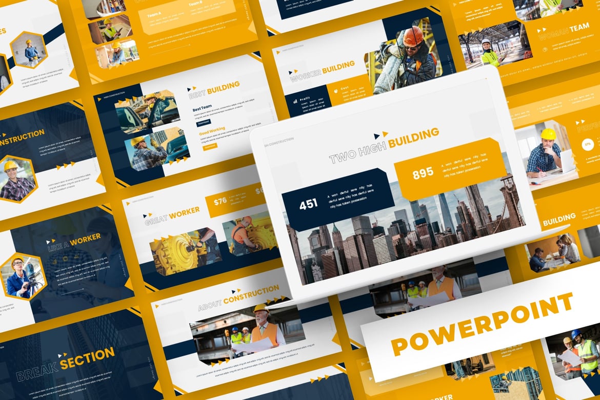 Template PowerPoint Construccion - Solusi Presentasi Multiguna