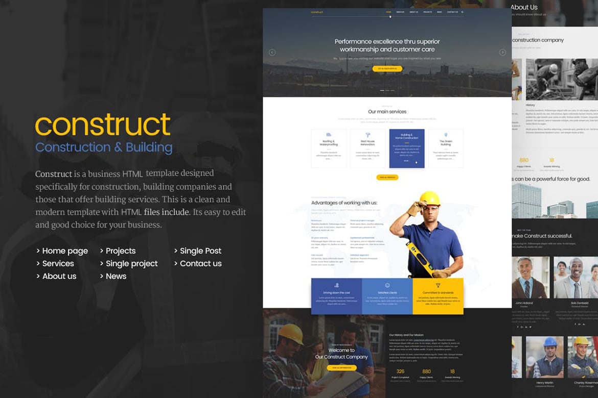 Construct - Template Website Konstruksi & Bangunan HTML5 Modern