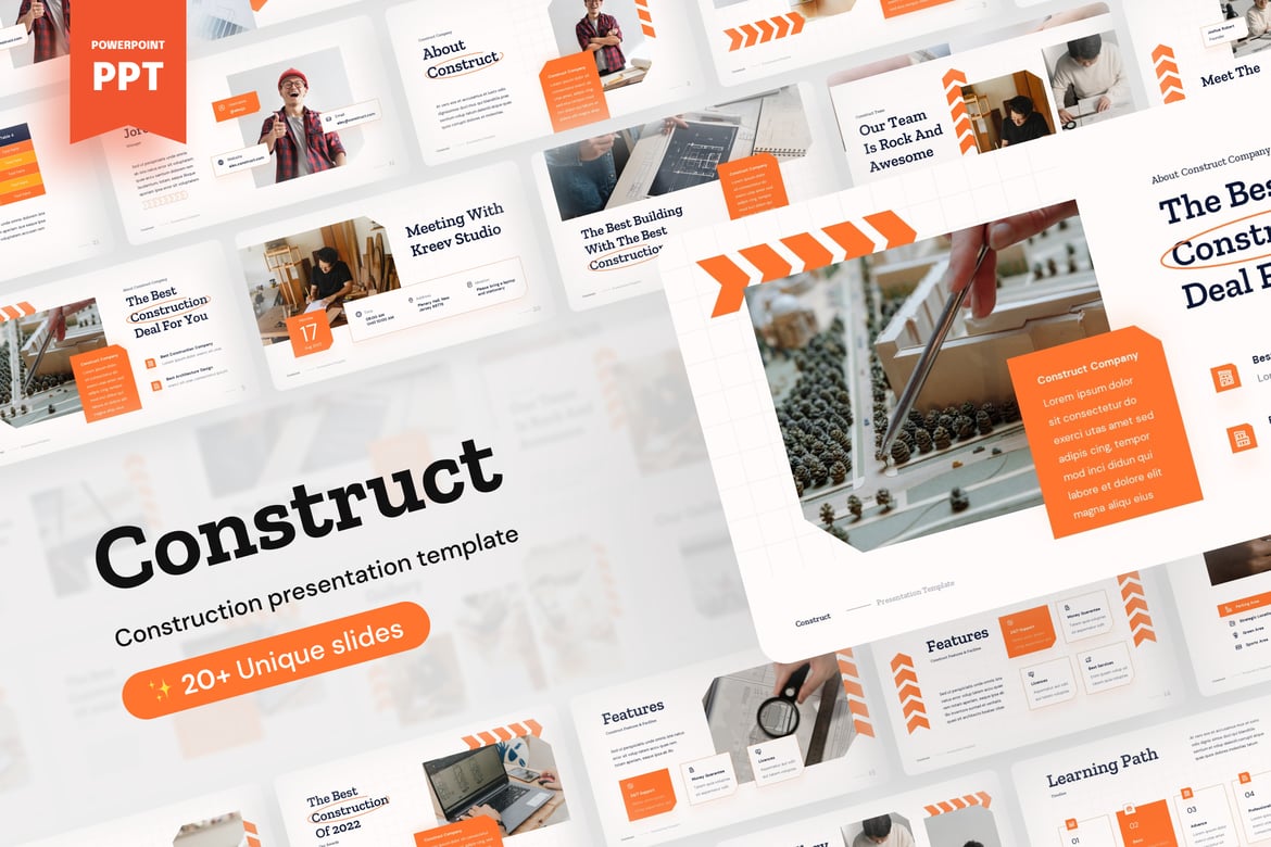 Template PowerPoint Konstruksi - Presentasi Profesional untuk Bisnis Anda