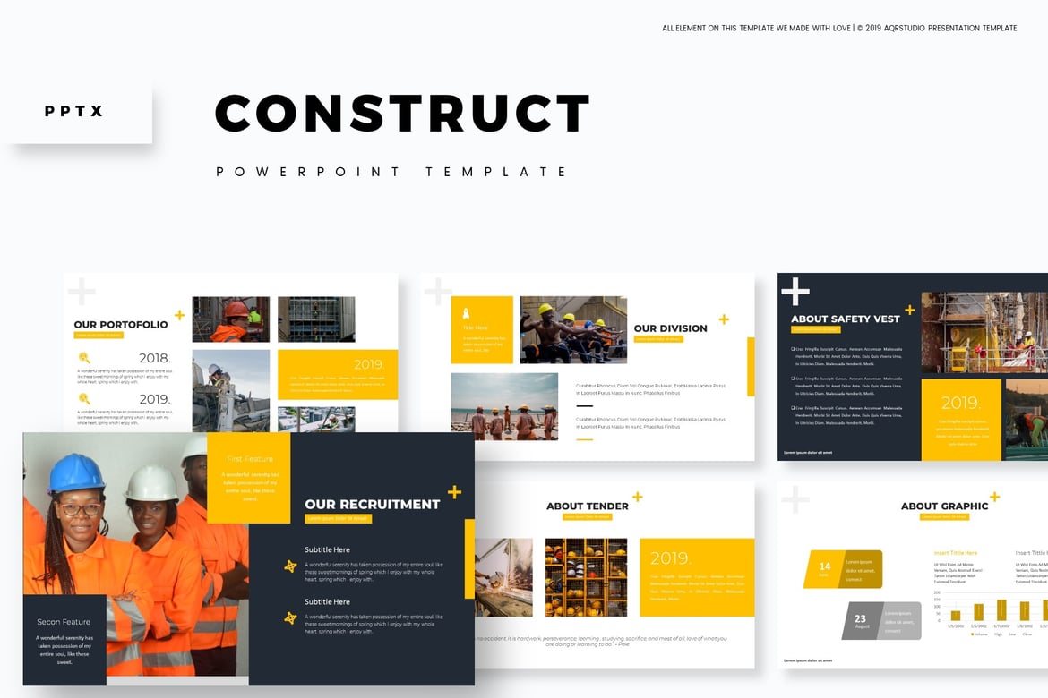 Template PowerPoint Construct - Solusi Presentasi Multifungsi